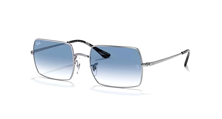 Occhiale da sole ray ban UNISEX rb1969 rectangle argento e azzurro